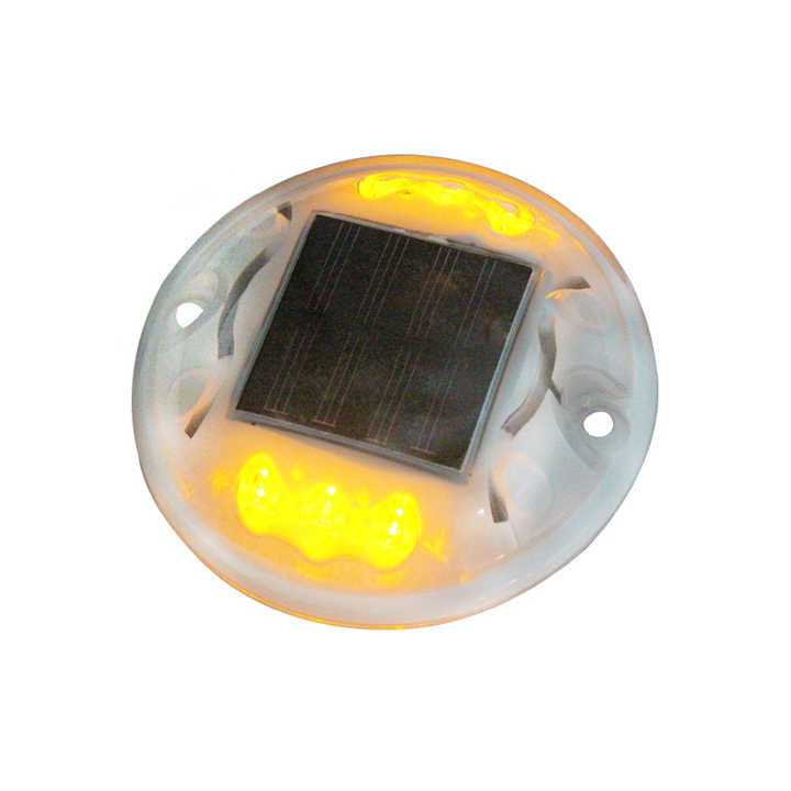 FCC Flashing Solar Road Stud Amarelo LED Marcadores de Pavimento Distância de visualização 1000m