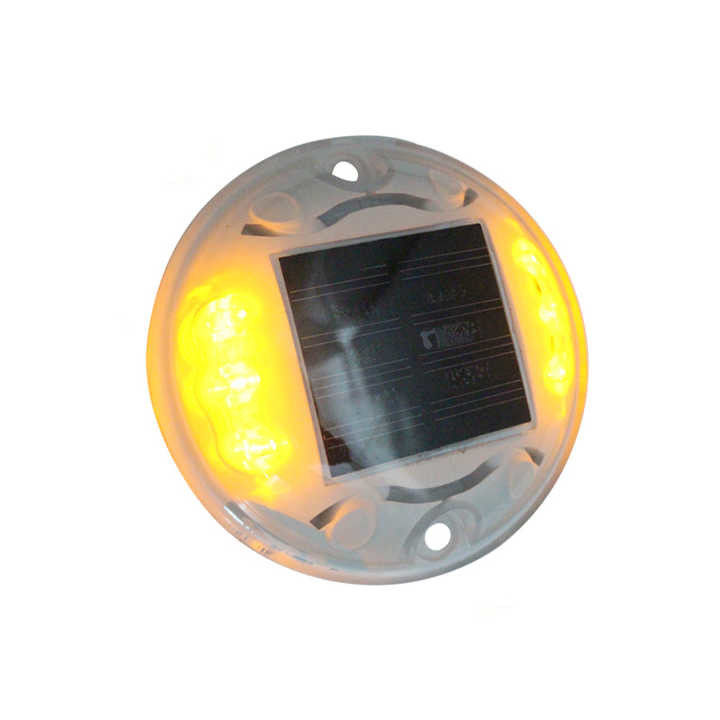 FCC Flashing Solar Road Stud Amarelo LED Marcadores de Pavimento Distância de visualização 1000m