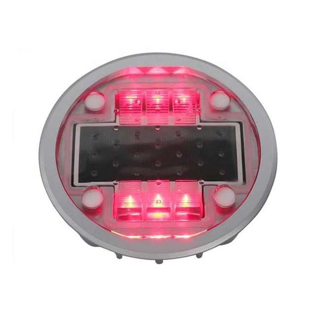 Marcadores solares de estrada de cor LED vermelha para segurança rodoviária