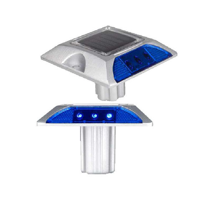 Perlas de alumínio LED Solar Rod Rod Rod Stud Reflectores Modo de piscar para o caminho de tráfego