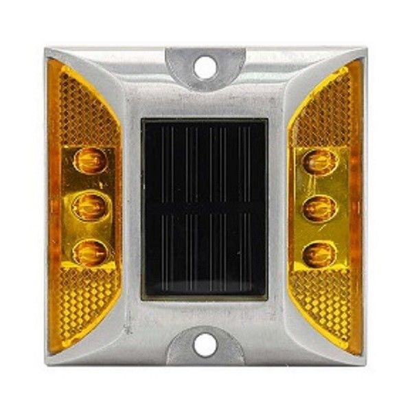 Cor Amarela Refletores Solares de Estrada IP68 à prova d'água 6pcs LED de Alto Brilho