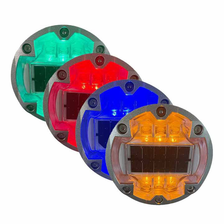 Rodas de LEDs solares embutidas em alumínio redondo flashing LED Cat Eye Road Markers
